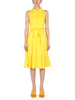 Yellow Shirt Collar Midi Dress 1