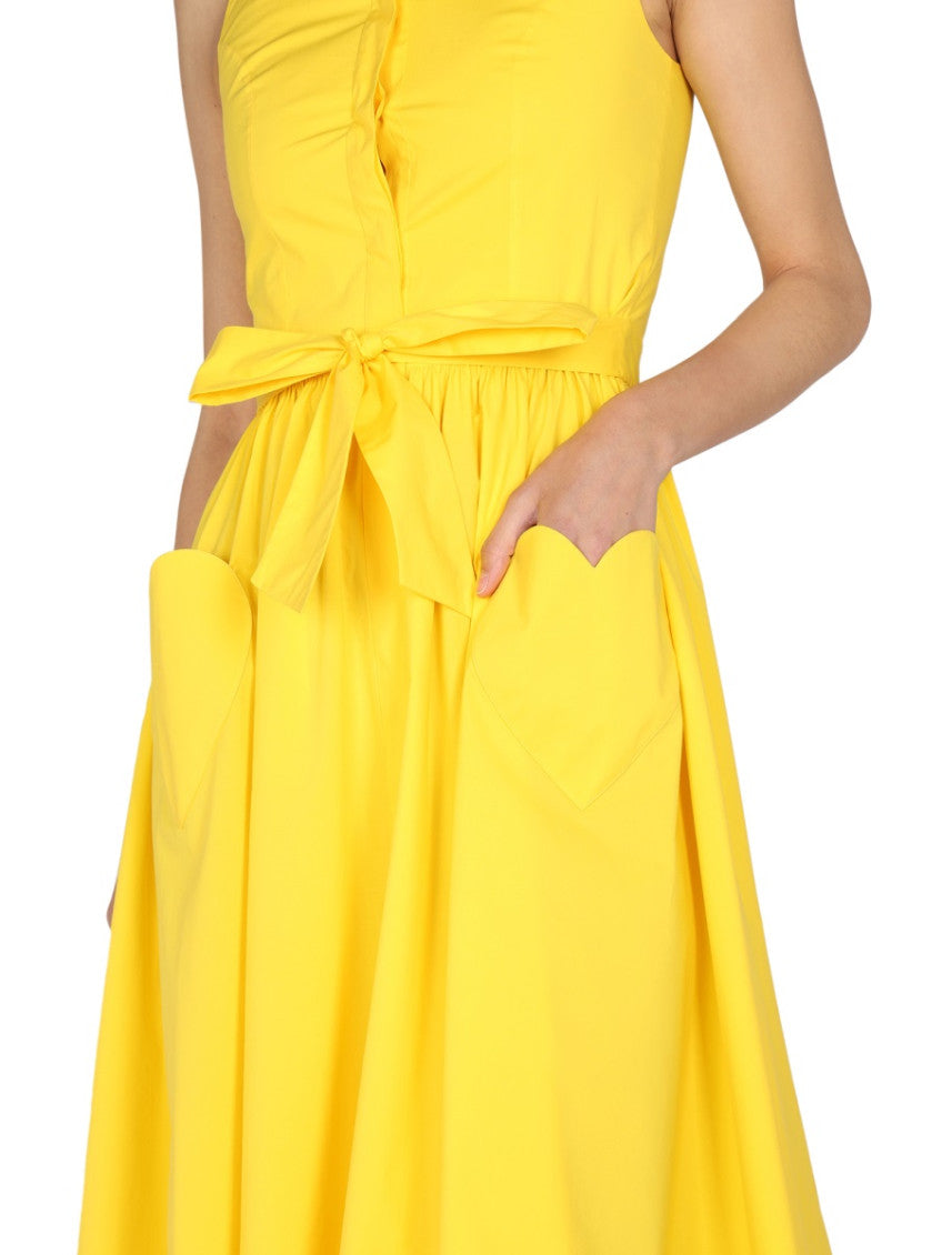 Yellow Shirt Collar Midi Dress 4