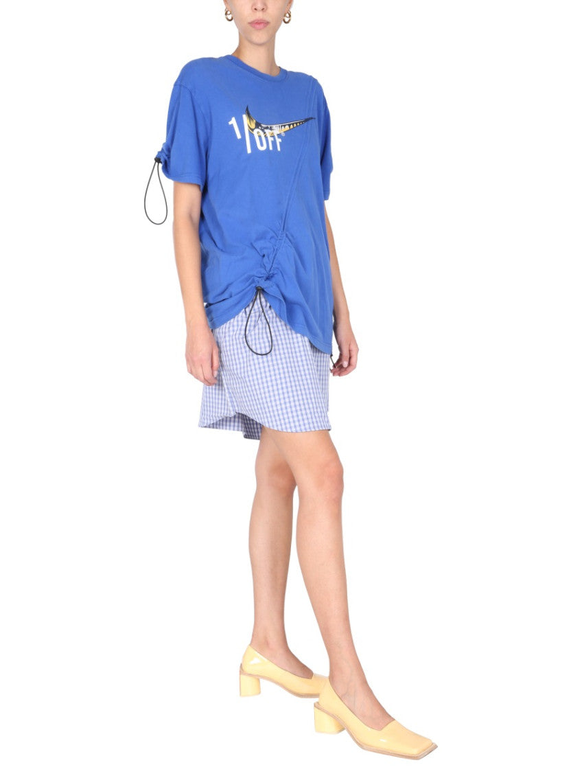 Blue Graphic Crew Neck Dress 2