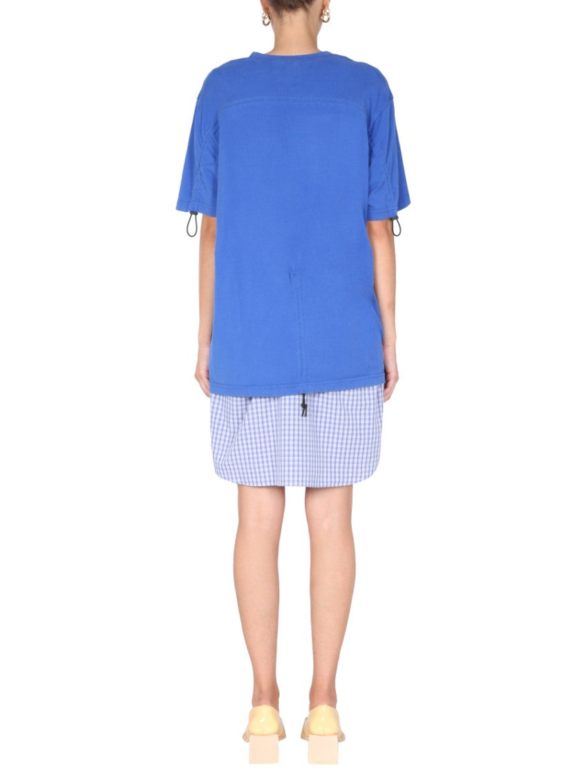 Blue Graphic Crew Neck Dress 3