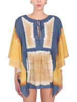 Multicolor Tie-Dye Round Neck Mini Dress 1
