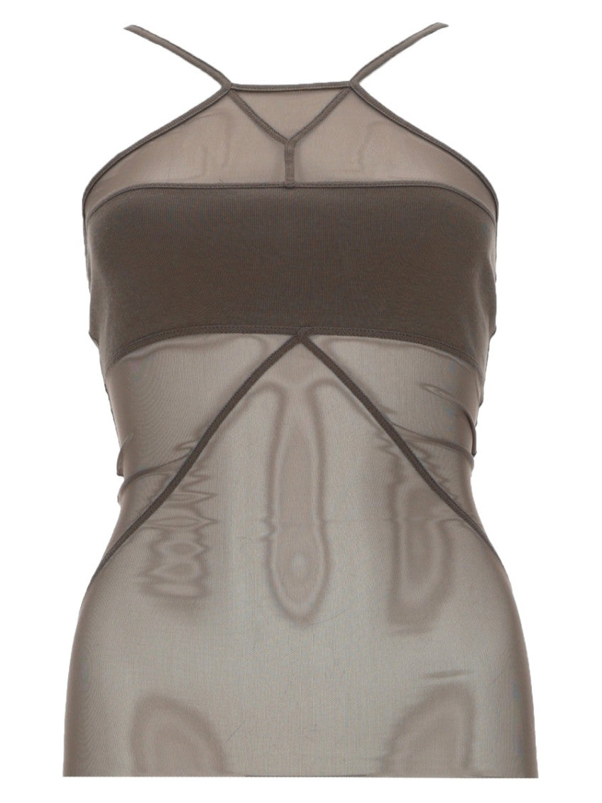 Beige Solid Halter Neck Top 1