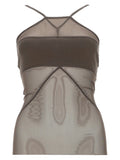 Beige Solid Halter Neck Top 1