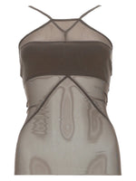 Beige Solid Halter Neck Top 1