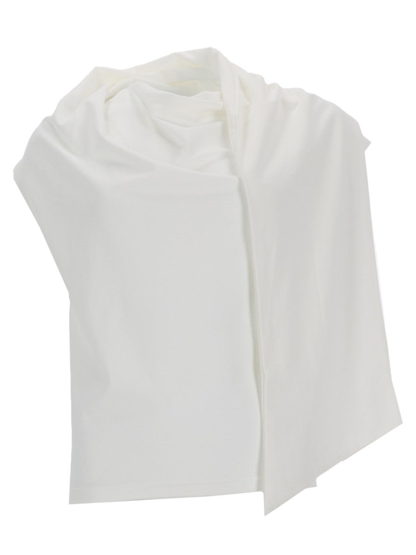Off White Solid Cowl Neck Top 1