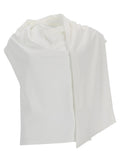 Off White Solid Cowl Neck Top 1