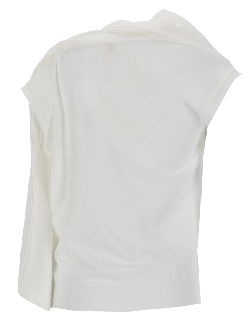 Off White Solid Cowl Neck Top 2