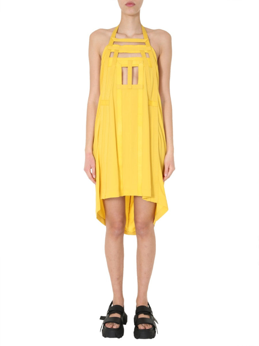 Yellow Halter Neck Midi Dress 1