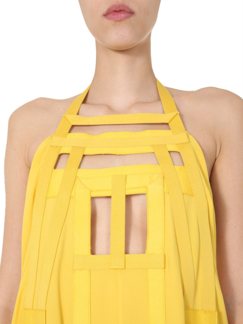 Yellow Halter Neck Midi Dress 3