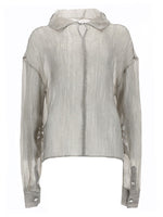 Grey Solid Shirt Collar Top 1