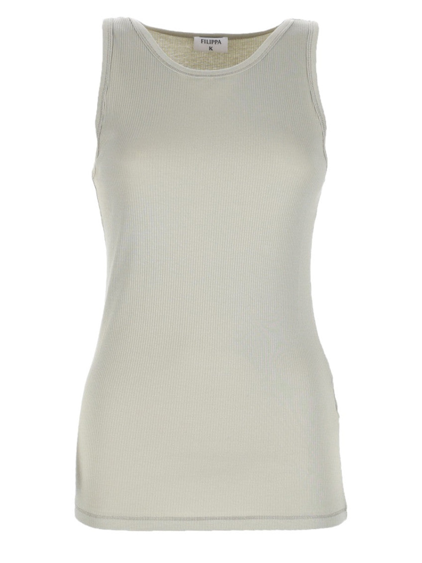 Beige Knitted Round Neck Top 1