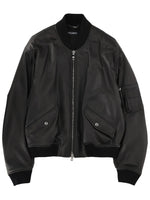 Black Solid Mock Collar Jacket 1