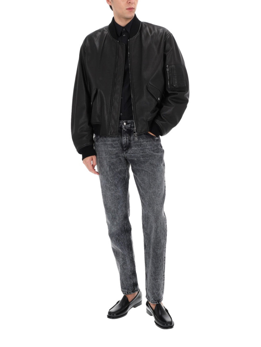 Black Solid Mock Collar Jacket 2
