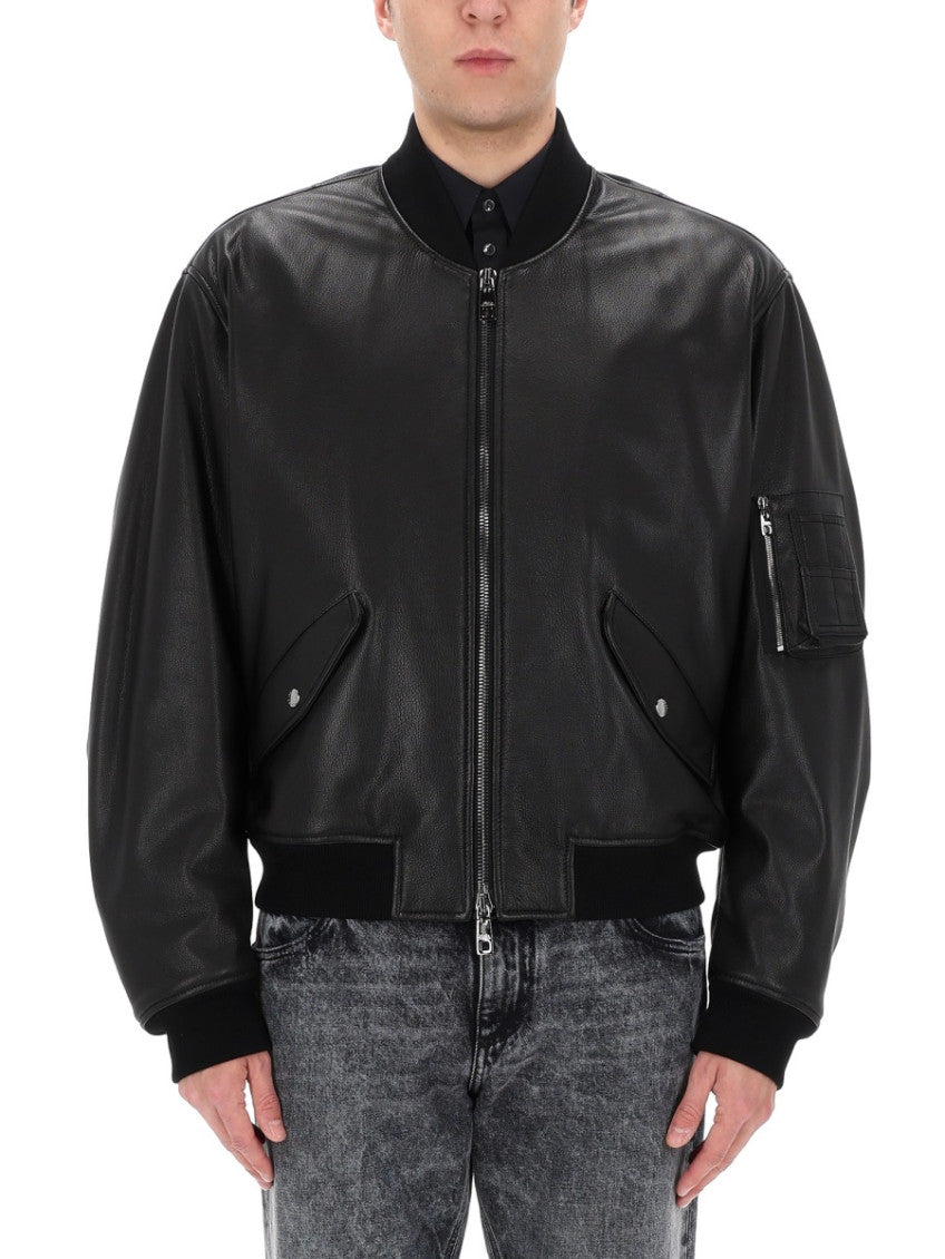 Black Solid Mock Collar Jacket 3