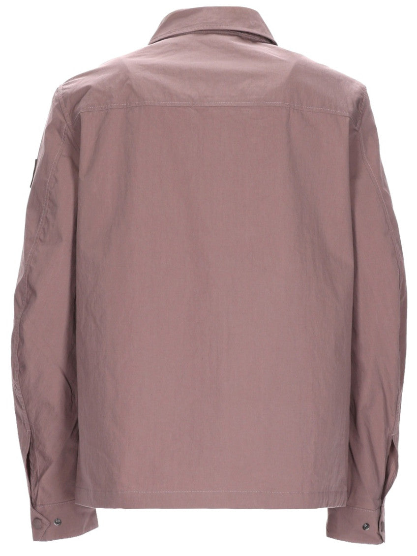 Beige Solid Shirt Collar Jacket 2