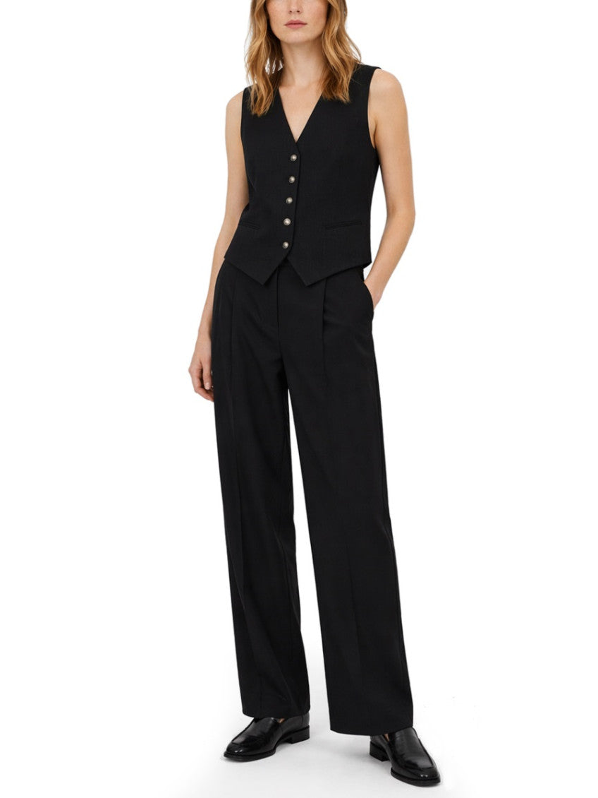 Navy Blue Solid V Neck Top 3