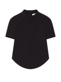 Black Solid Mock Collar Top 1