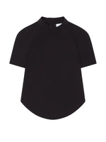 Black Solid Mock Collar Top 1