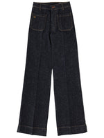 Blue Flared High Rise Jeans 1