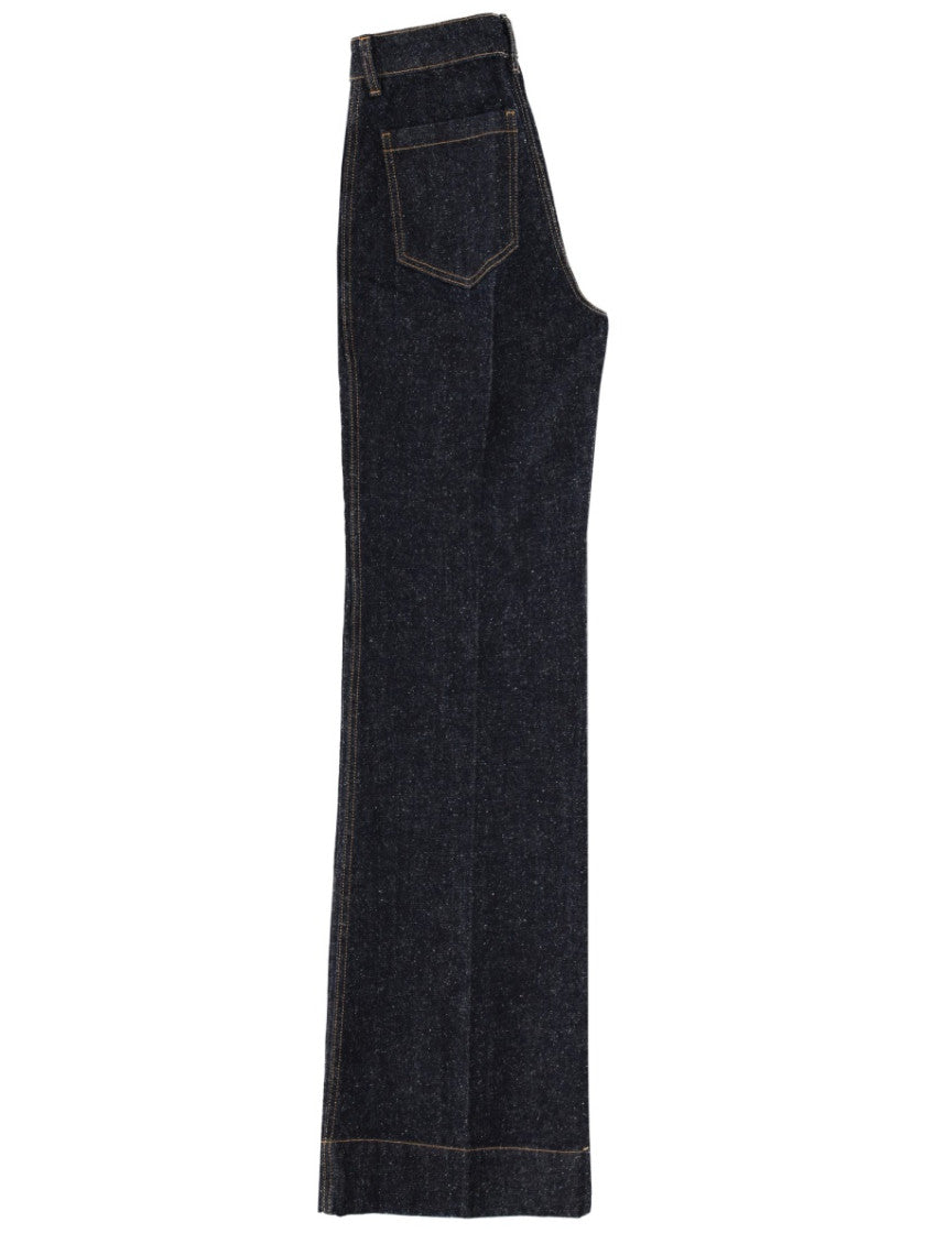 Blue Flared High Rise Jeans 2