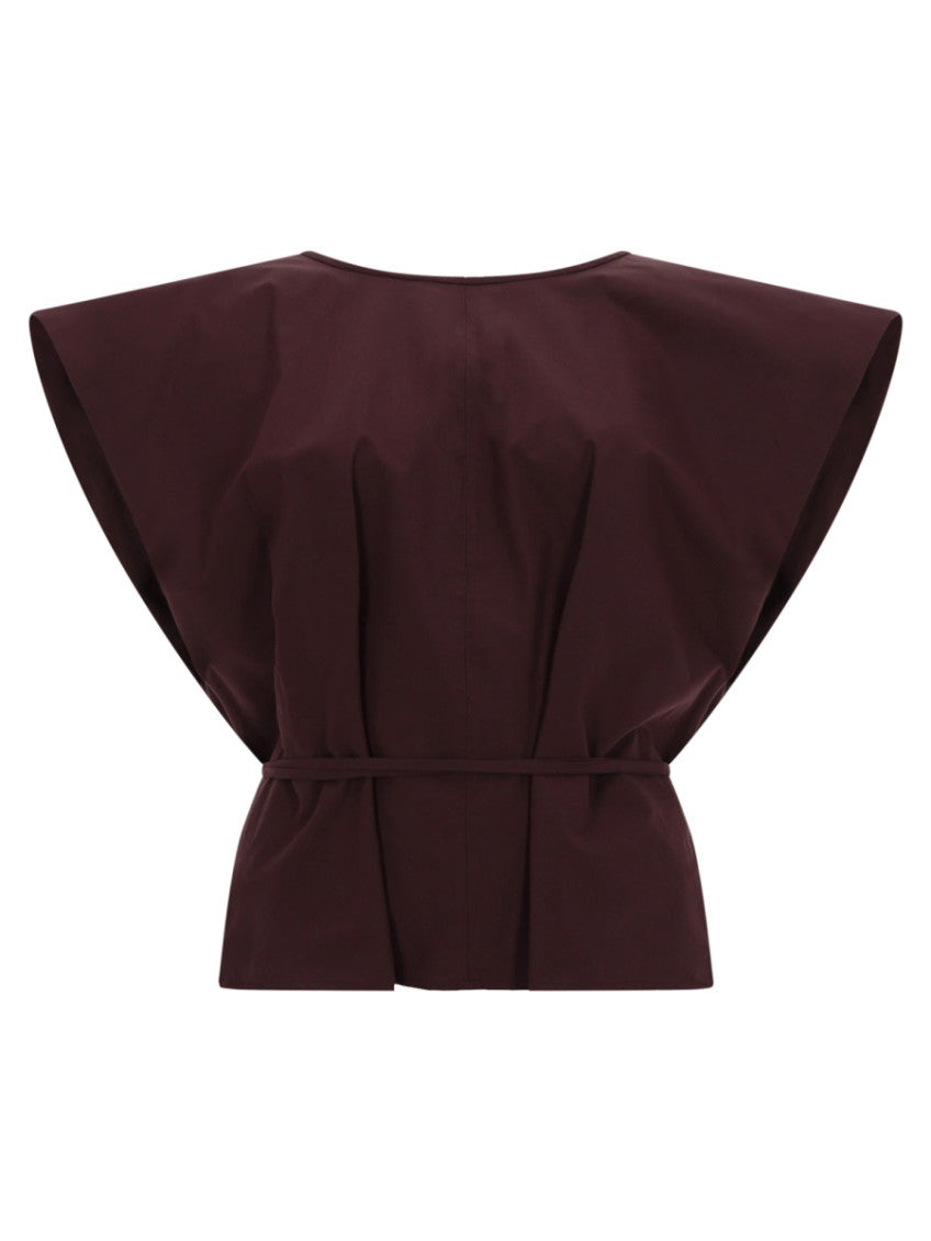 Brown Solid Boat Neck Top 1