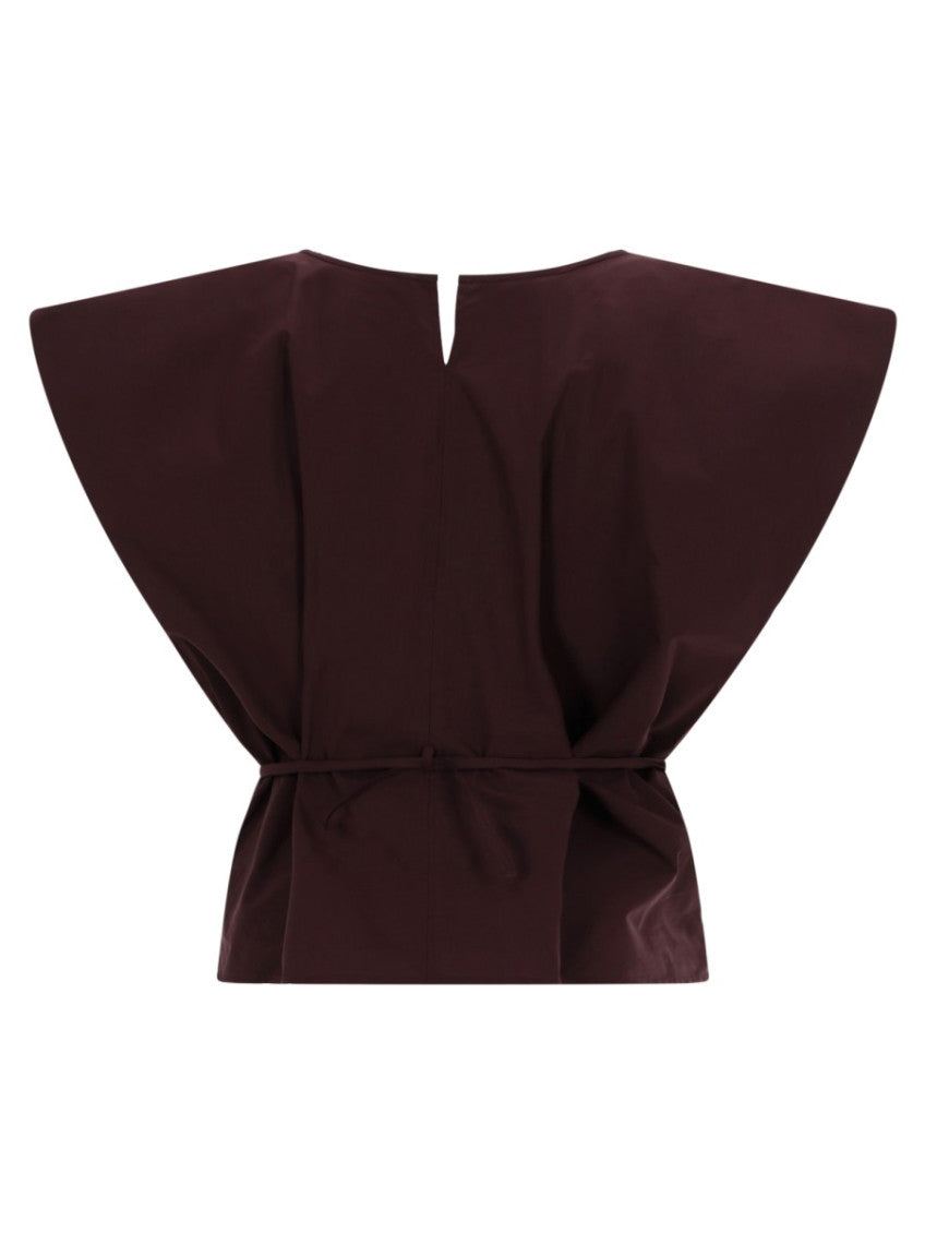Brown Solid Boat Neck Top 2