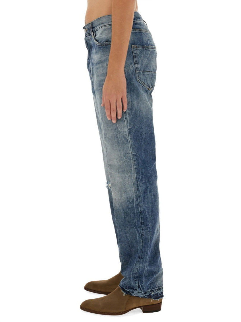 Blue Mid Rise Jeans 3