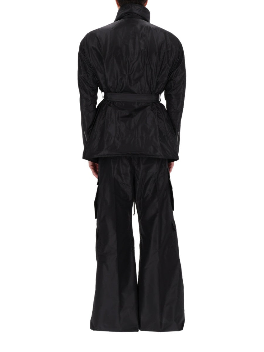 Black Solid Mock Collar Jacket 2