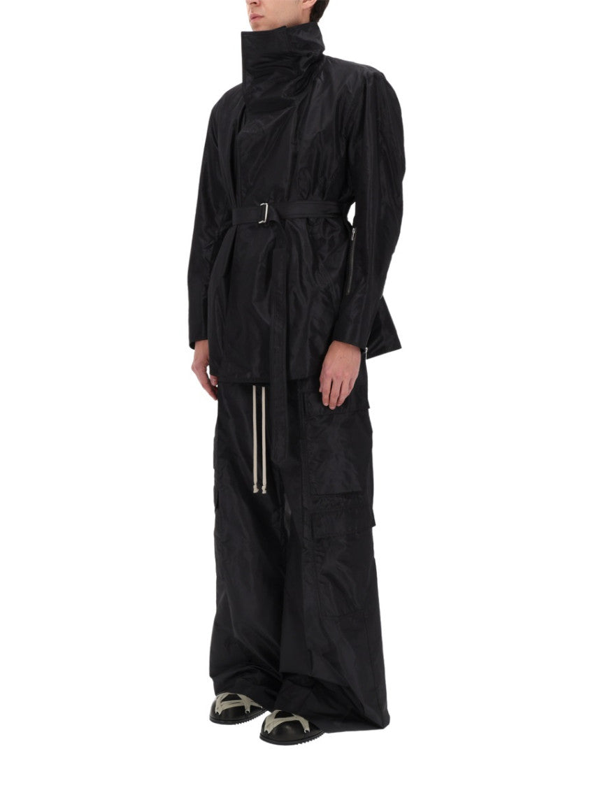 Black Solid Mock Collar Jacket 3