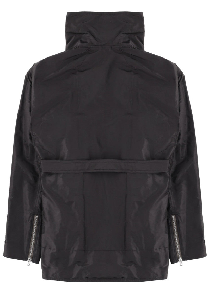 Black Solid Mock Collar Jacket 5