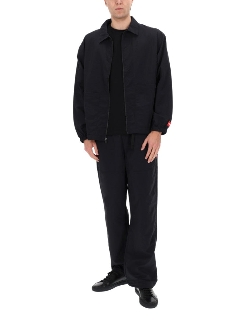 Black Solid Shirt Collar Jacket 2