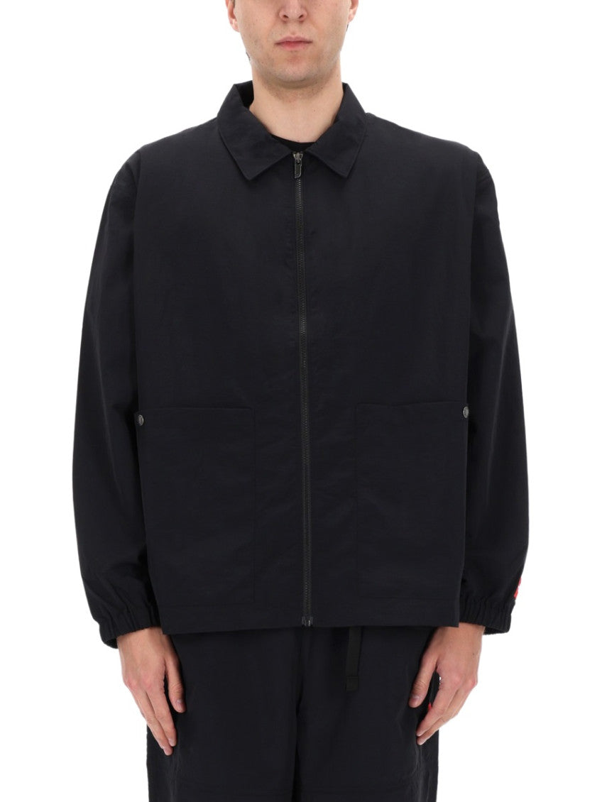 Black Solid Shirt Collar Jacket 4