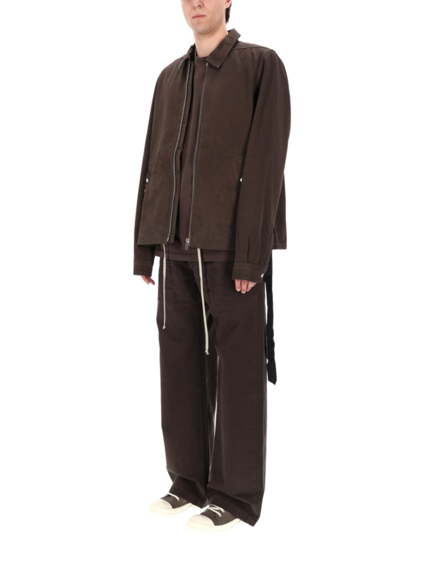 Brown Solid Shirt Collar Jacket 2