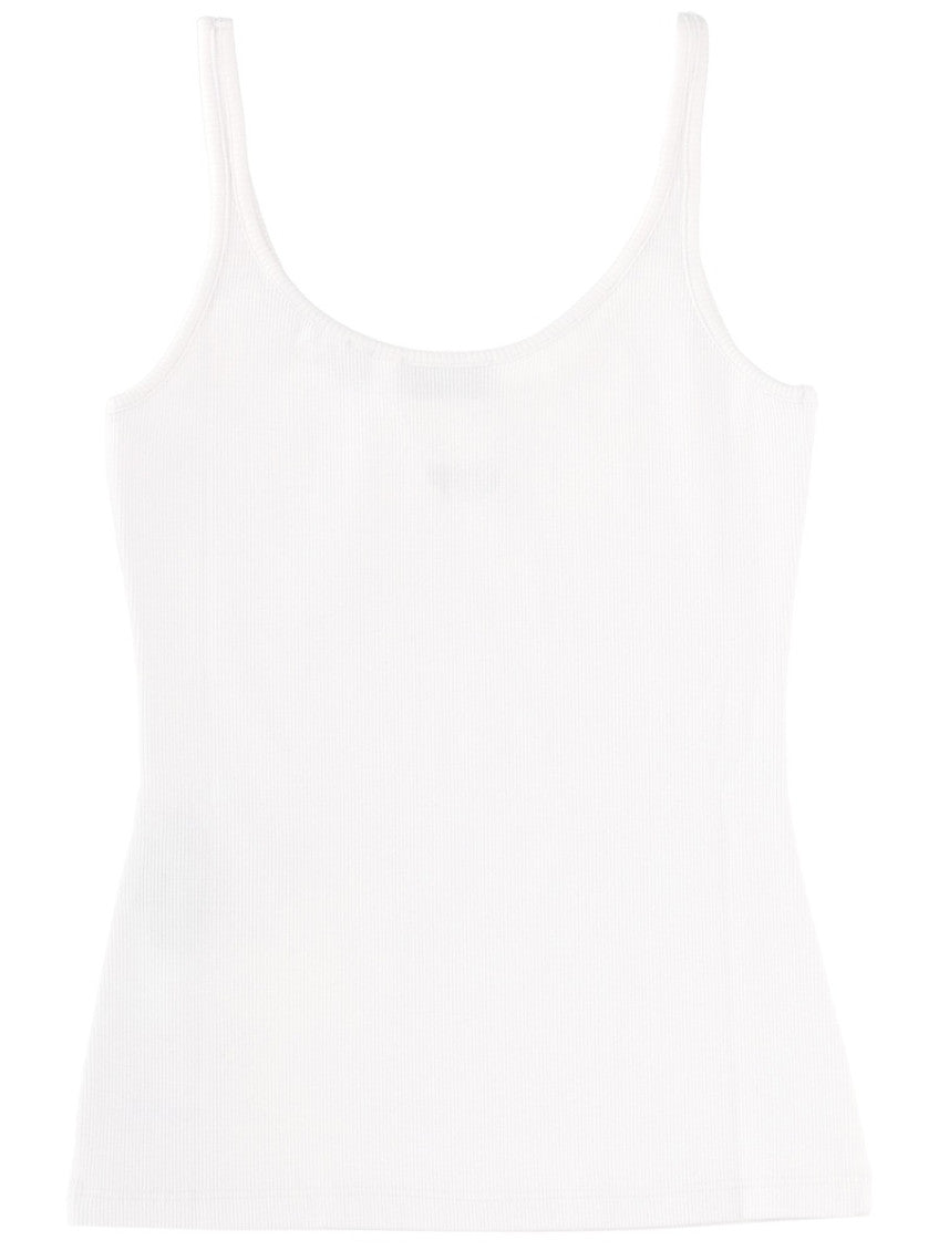 White Logo Scoop Neck Top 2