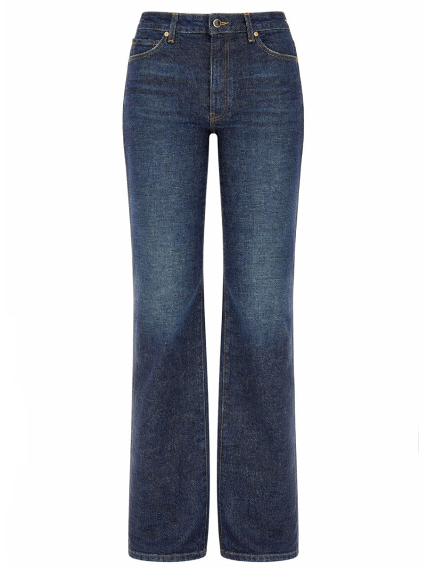 Blue Flared High Rise Jeans 1