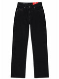 Black Straight Mid Rise Jeans 1