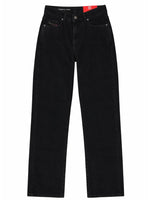 Black Straight Mid Rise Jeans 1