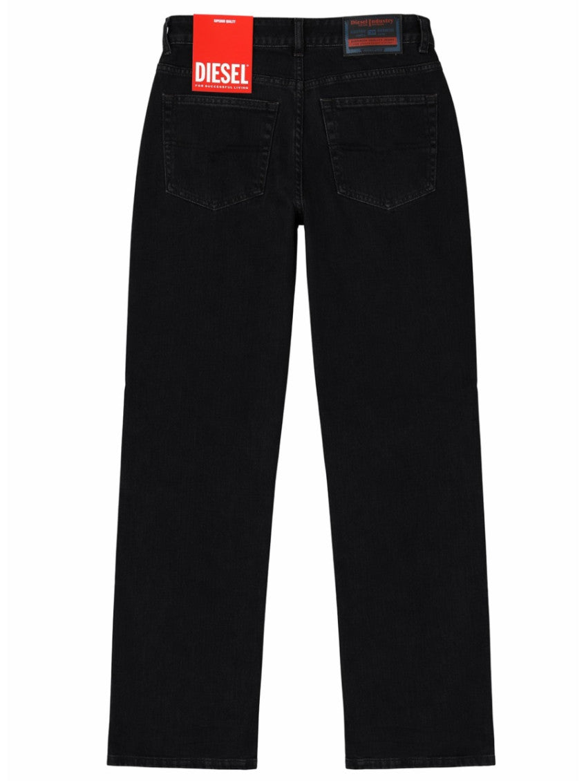 Black Straight Mid Rise Jeans 2