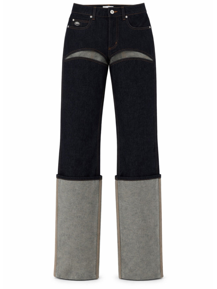 Denim Straight Mid Rise Jeans 1