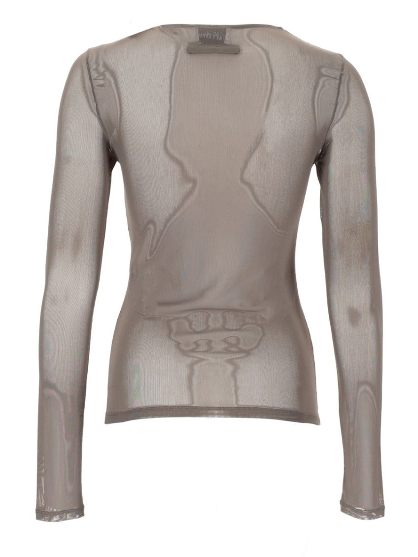 Beige Embroidered Round Neck Top 2