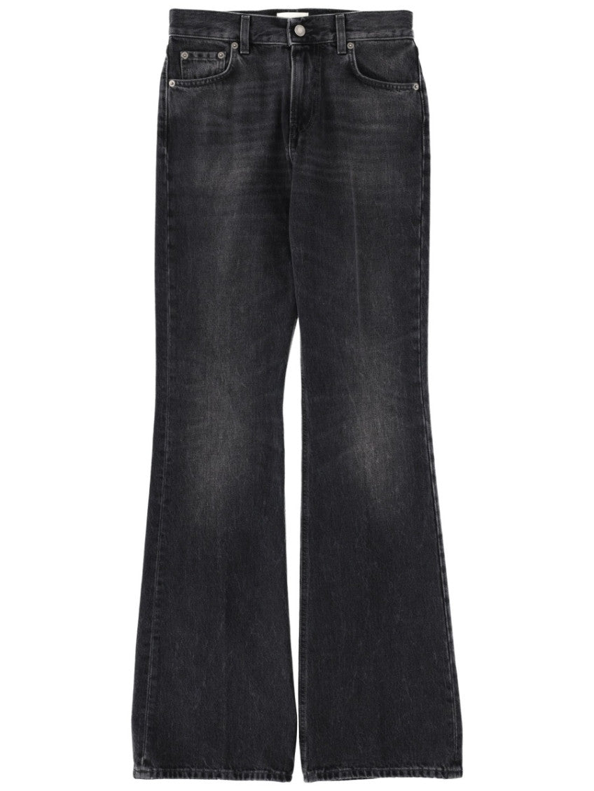 Black Flared Mid Rise Jeans 1