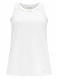 White Solid Crew Neck Top 1