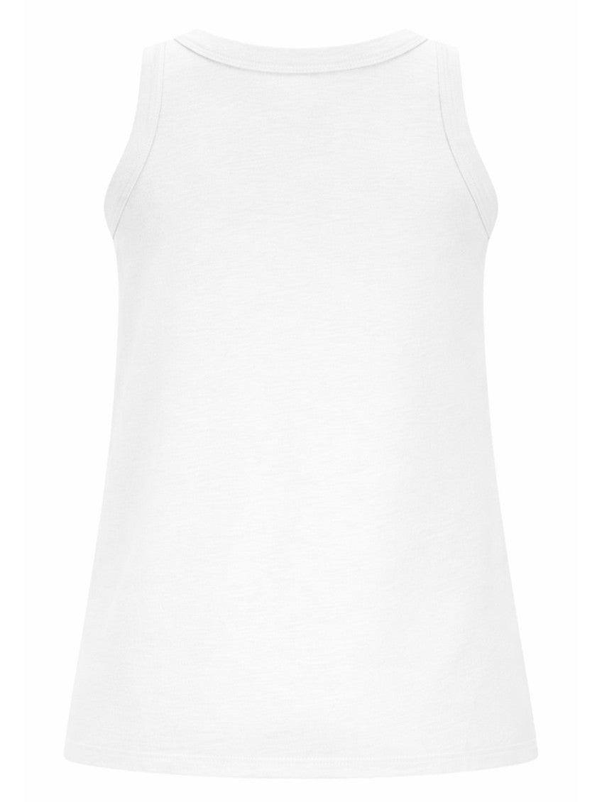 White Solid Crew Neck Top 2