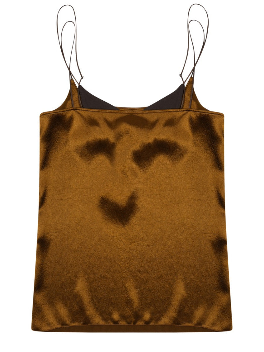 Brown Solid Scoop Neck Top 2