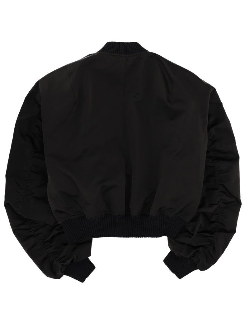 Black Solid Round Neck Jacket 5