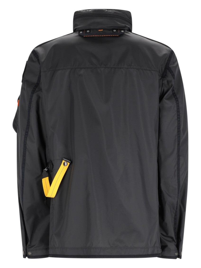 Black Solid Mandarin Collar Jacket 2