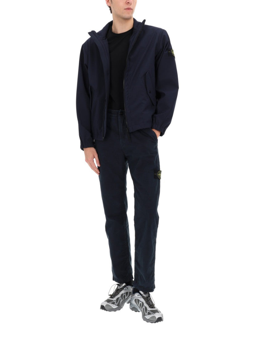 Dark Blue Solid Shirt Collar Jacket 2