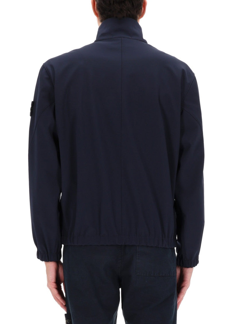Dark Blue Solid Shirt Collar Jacket 5