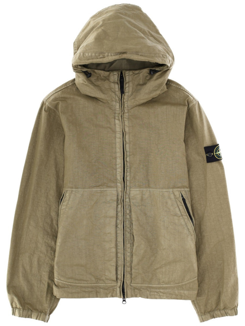 Khaki Solid Hood Jacket 1
