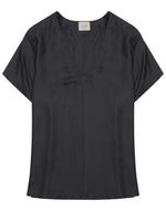 Black Solid V Neck Top 1